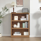 blini 3-Shelf Bookcase Wooden Bookshelves 33in Wide Floor Standing Display by blini