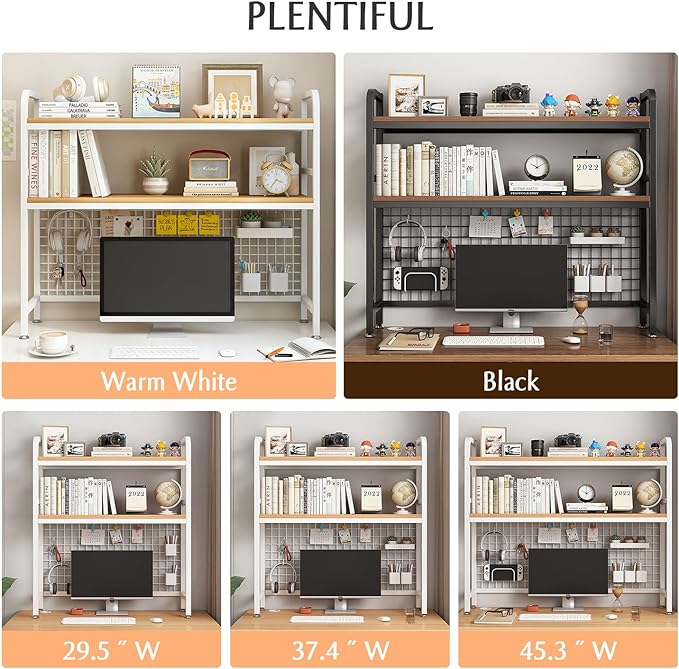 IOTXY 2-Tier Desktop Hutch Bookshelf - Image 6