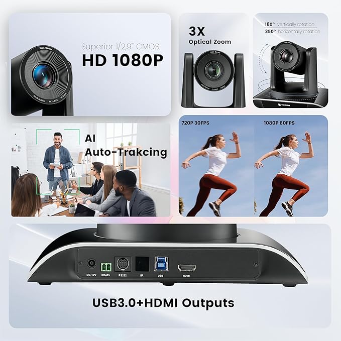 TONGVEO All-in-One Conference Room Video Camera System Al Auto-Tracking HD1080P - Image 9