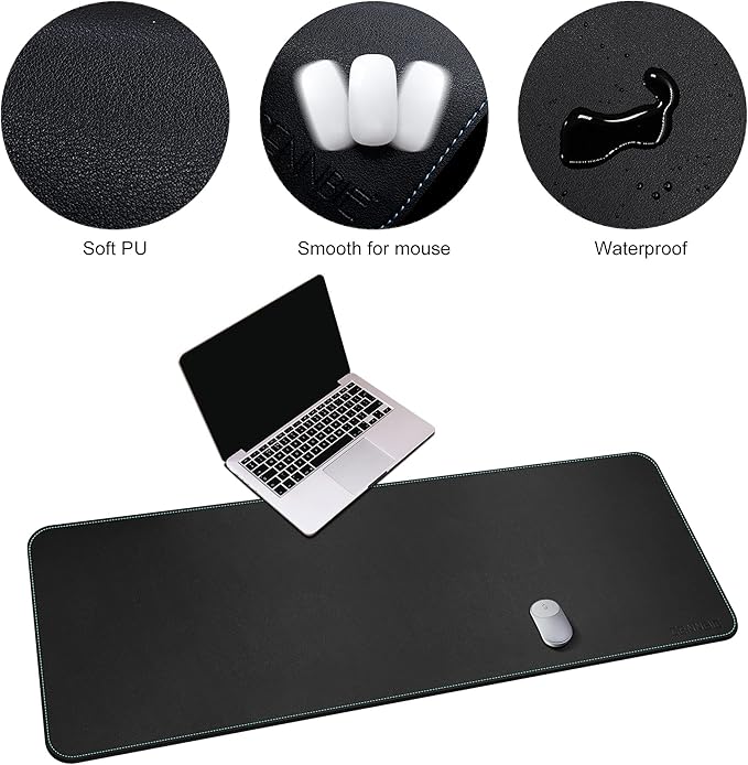CENNBIE Leather Desk Mat, 59” x 23.6” Extra Large Desk Pad Blotter Protector - Image 5