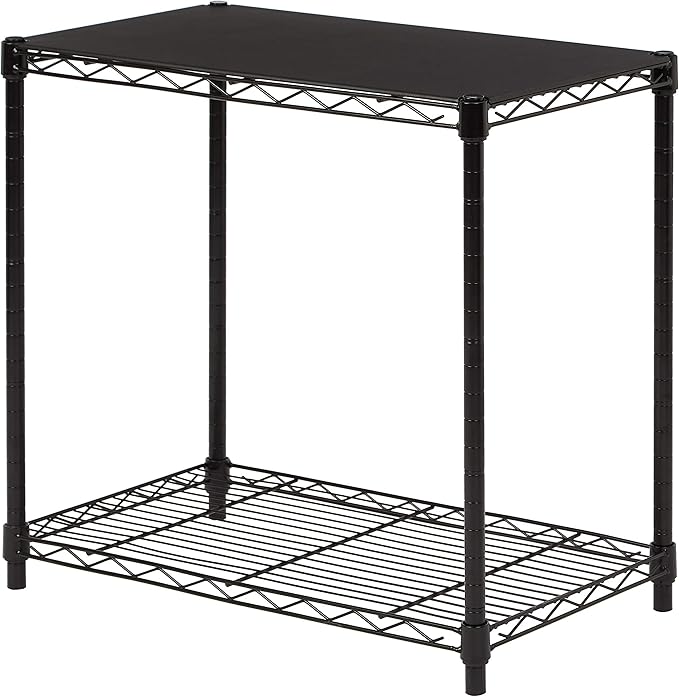 Amazon Basics 2-Shelf Stackable Storage, 13.3" D x 23.2" W x 22.2" H by AmazonBasics