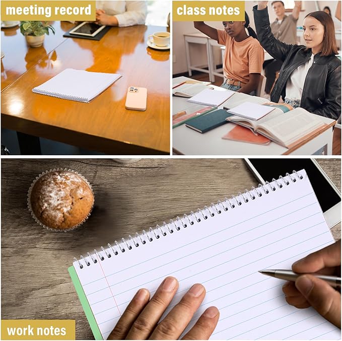 Maitys 6 Pcs Legal Pad Steno Spiral Notebook 8.5" x 11" Top Bound Spiral Pads - Image 6