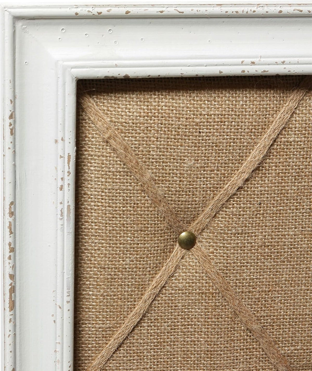 SOFE Antique White Linen Fabric Pin Board, 21"×27" Message Board Wa...