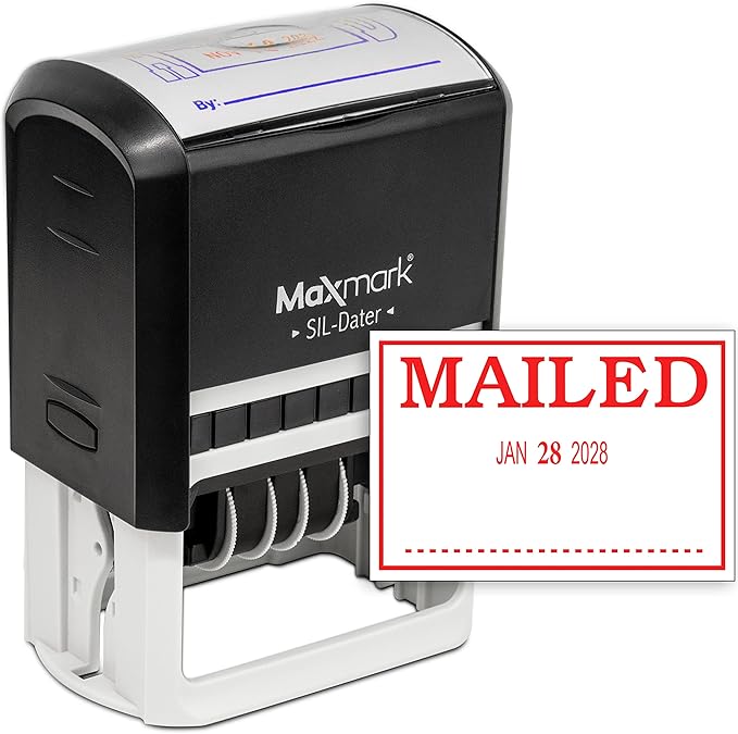 MaxMark Large Self-Inking Rubber Date Office Stamp by Maxmark