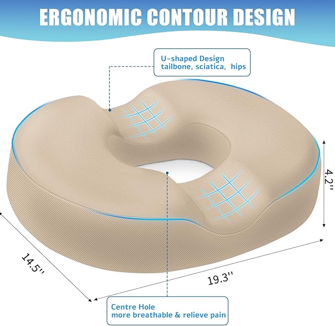BlissTrends Donut Pillow Seat Cushion, Donut Chair Cushions - Image 2