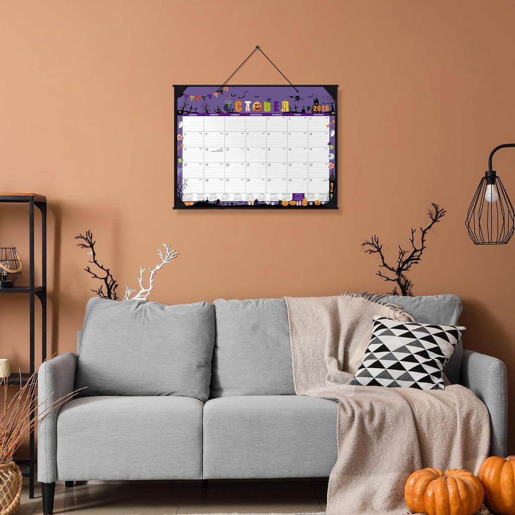 Desk Calendar 2026-2027, July 2026 - December 2027, 22"×17" | 18 Monthly Large Desk Calendar 2026-2027, 2 Corner Protectors & 2 Hanging Hooks, Large Ruled Blocks