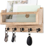 Nekon Mail and Key Holder for Wall Decorative, 11 Inch Wooden Wall Key Organizer by NekonDesign
