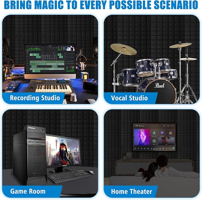 4 Pack Acoustic Panels, Recording Room - Image 7