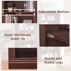 RWYHG 70" Walnut Tall Bookshelf, 5-Tier Thick Wooden Book Shelf - Image 6