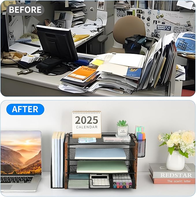 OPNICE Desk Organizer, 4-Tier Desktop File Organizer - Image 5