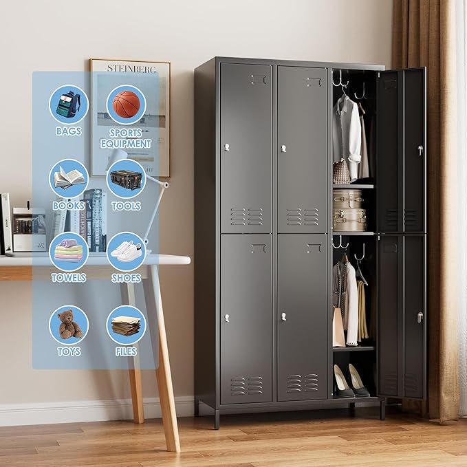 SUPEER 6 Doors Metal Locker for Employees - Image 2