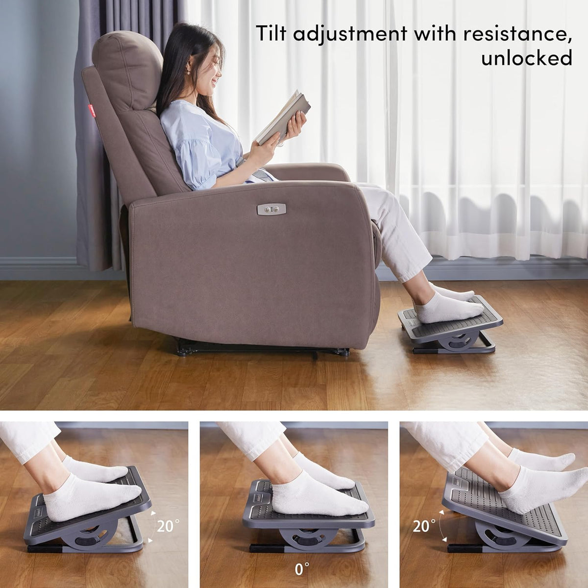 EUREKA ERGONOMIC Tilt Adjustable Footrest, Foot Rest for Under Desk at Work w...