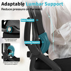 ergonomic office chair,mesh office chair with lumbar support,high, close-up detail
