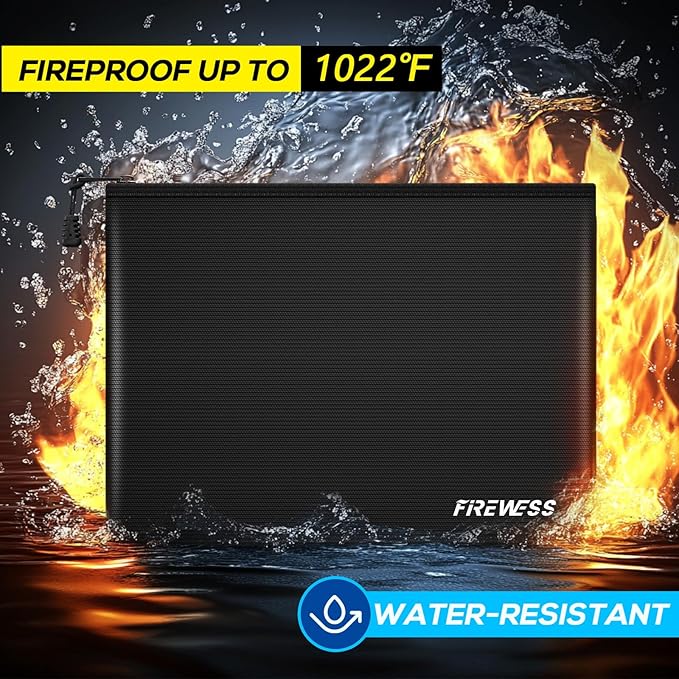 Fireproof Document Bag -2 Pack 13.4"x10" and 11"x6" Non-itchy Fireproof Money - Image 2