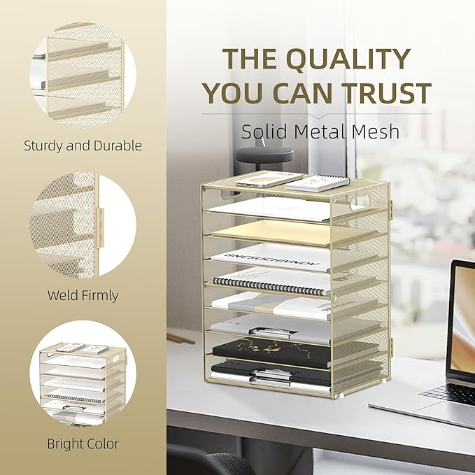 DALTACK 9-Tier Paper Letter Tray Desk Organizer - Image 3