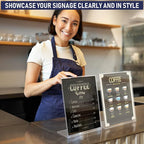 Acrylic Sign Holder 8.5 x 11, Slant Back Display Stand, A-Frame Flyer Display - Image 7