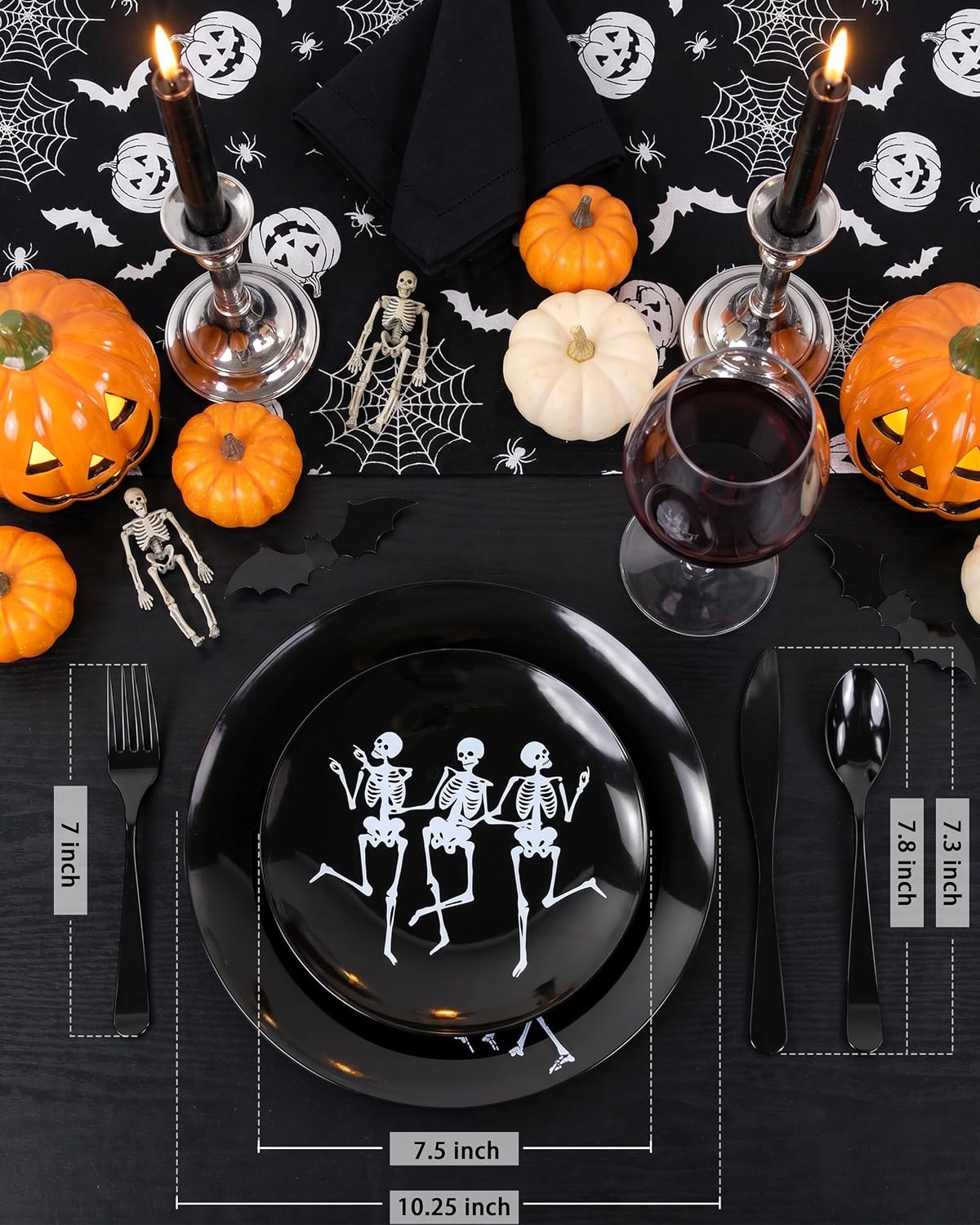 Hioasis 125 Pcs Halloween Plates for Party