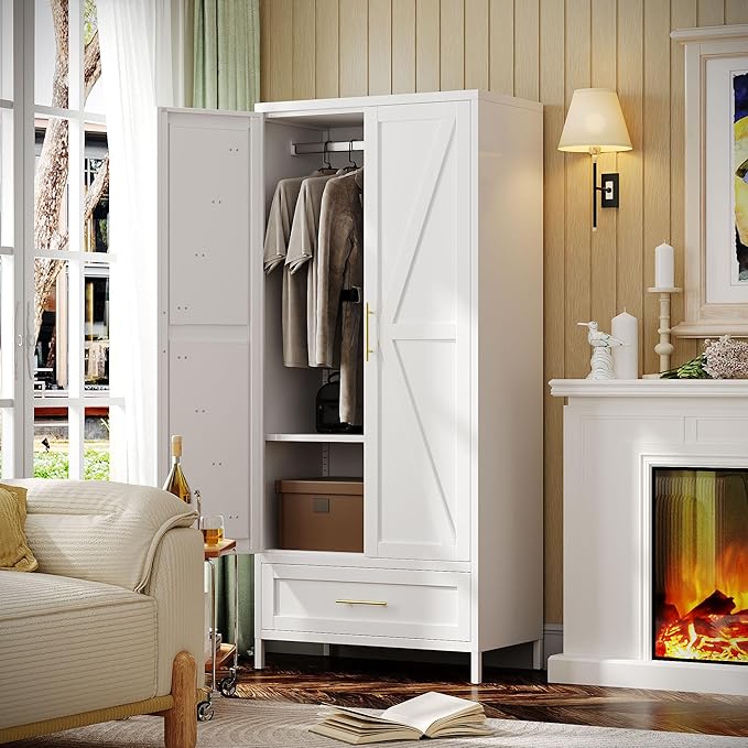 SUPEER Metal Wardrobe Cabinet - Image 6