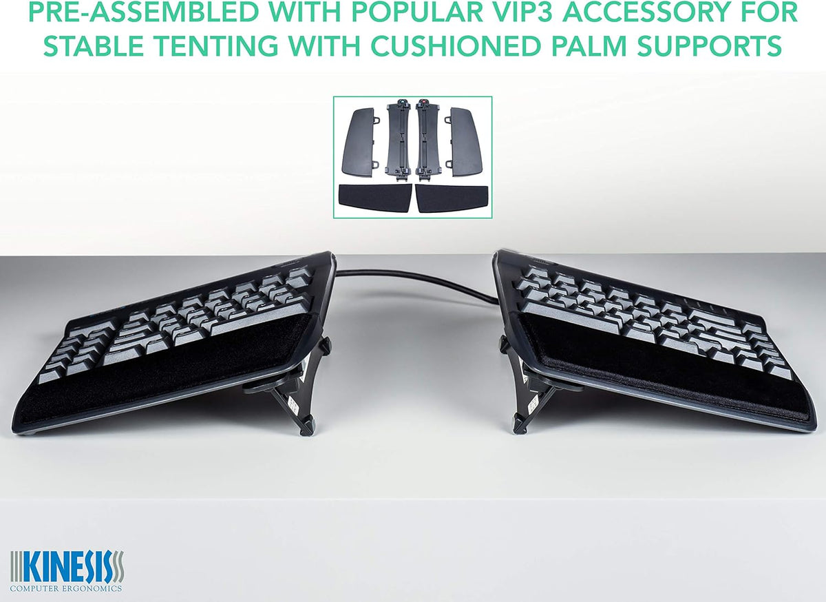 KINESIS Freestyle2 USB-A Ergonomic Keyboard w/ VIP3 Lifters for PC (9" S...