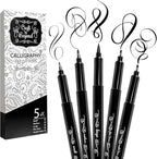 Craft 'n' Beyond Calligraphy Brush Pens Pack of 5 Markers by CraftnBeyond