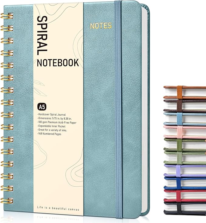 Dotted Spiral Journal Notebook, A5 Hardcover Spiral Journals by Unknown