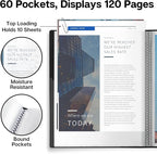 Dunwell Presentation Binder 60-Pocket, Displays 120 Pages, 8.5x11 Portfolio - Image 3