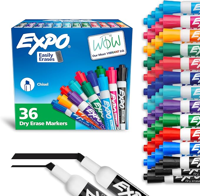 EXPO Dry Erase Markers, Chisel Tip, Office & Home | 36 Count by EXPO
