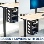 VIVO Under Desk Storage Cabinet, High Capacity Shelving Unit with Height Adjustable Shelves, Holds 44 lbs, Black, DESK-SC01