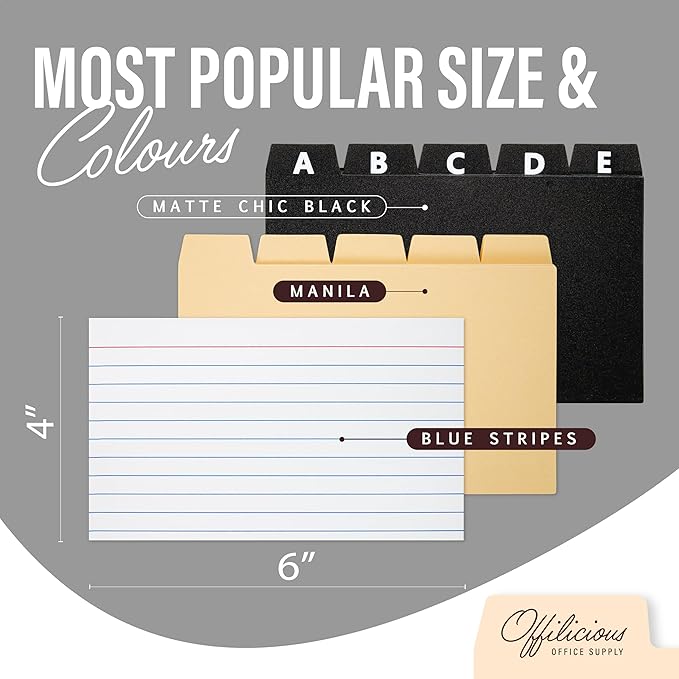 OFFILICIOUS Black Index Card Holder 4x6 - Image 3