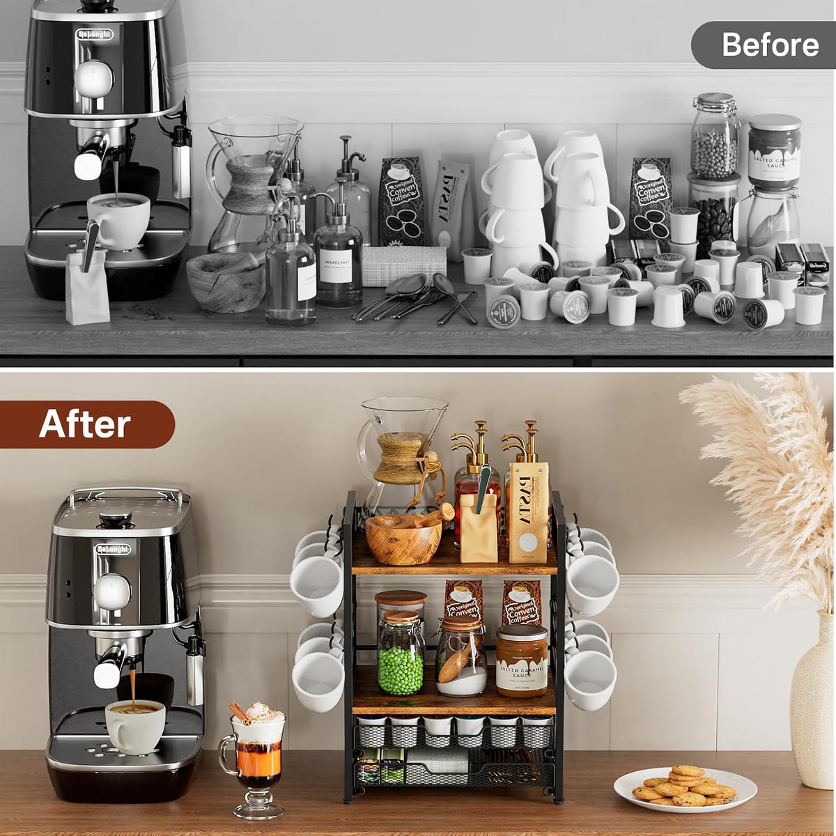 Plaviya Coffee Bar Organizer Coffee Station K Cup Holder for Countertop