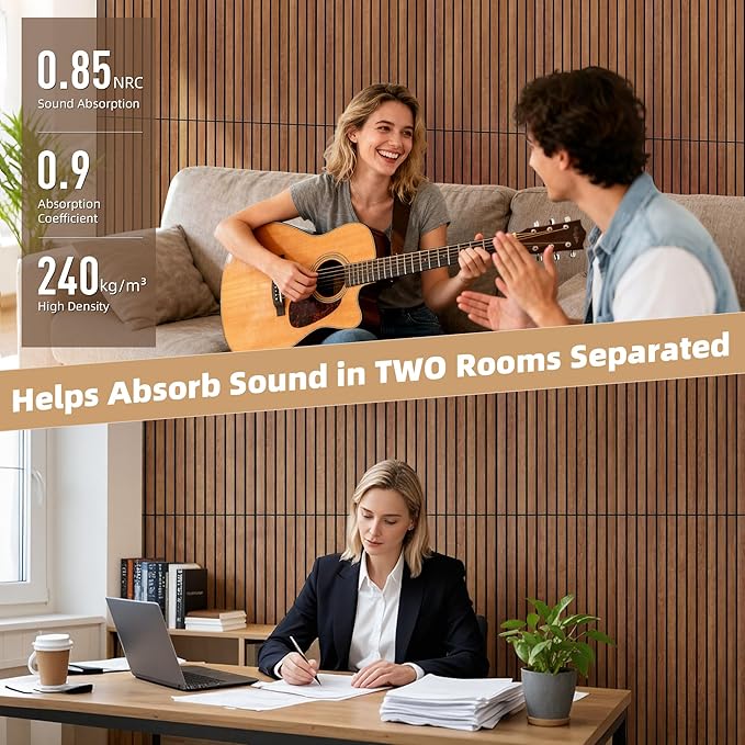 TO-TH Wood-Look Acoustic Wall Panels, 10 Pack 47.2” x 23.6” Sound Panels - Image 4