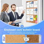 Magula Enclosed Cork Bulletin Board Tamper-Proof Dispaly Case, Aluminium Frame - Image 6