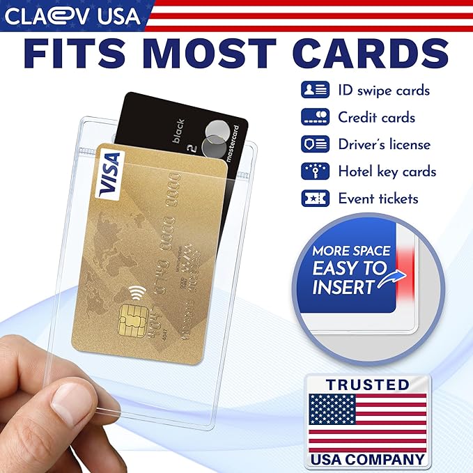 Claev Vertical Large Flexible and Tear Resistant ID Badge Holders, Conventions - Image 3