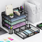 Marbrasse Desk Organizer and Accessories4-Tier Paper File Letter Tray - Image 7