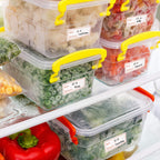 500 Pieces Food Freezer Labels 1 x 3 inches Self-Adhesive Removable Storage Refrigerator Food Date Labels Easy Clean Leaves No Residue (Red)