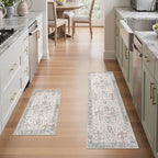 GENIMO Runner Rug 2PCs, Machine Washable Non Slip Vintage Hallway Runner Rug by GENIMO