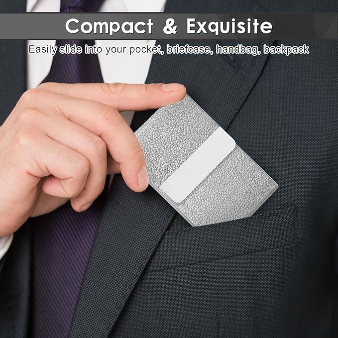 Business Card Holder with Ultra Slim Design, Business Card Case with Premium PU - Image 2