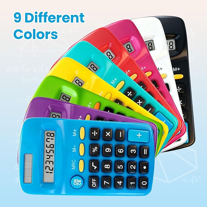 18 Pack Pocket Calculator Bulk: 8 Digit Hand Held Basic Calculator Small Solar - Image 3