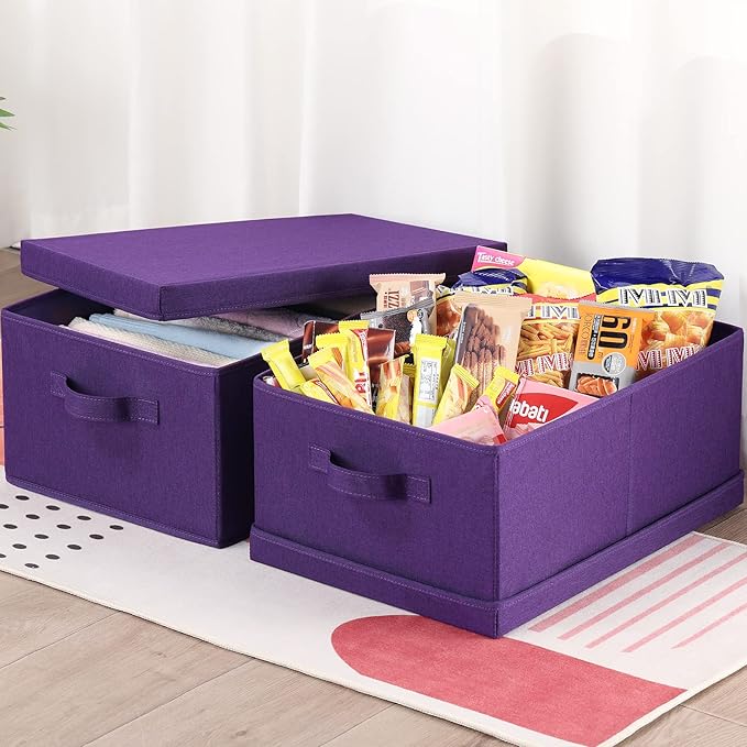 HOONEX Storage Bins with Lids for Organizing, Storage Boxes with 2 Carry - Image 3