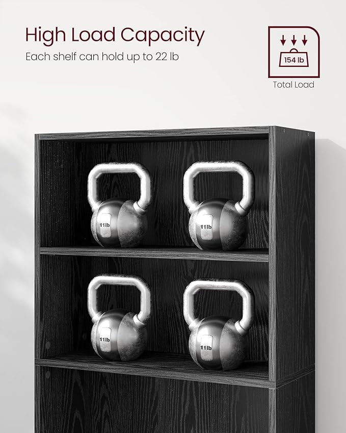 VASAGLE Set of 2 Bookshelves, 23.6 Inches Wide, 6-Tier Open Bookcases - Image 9