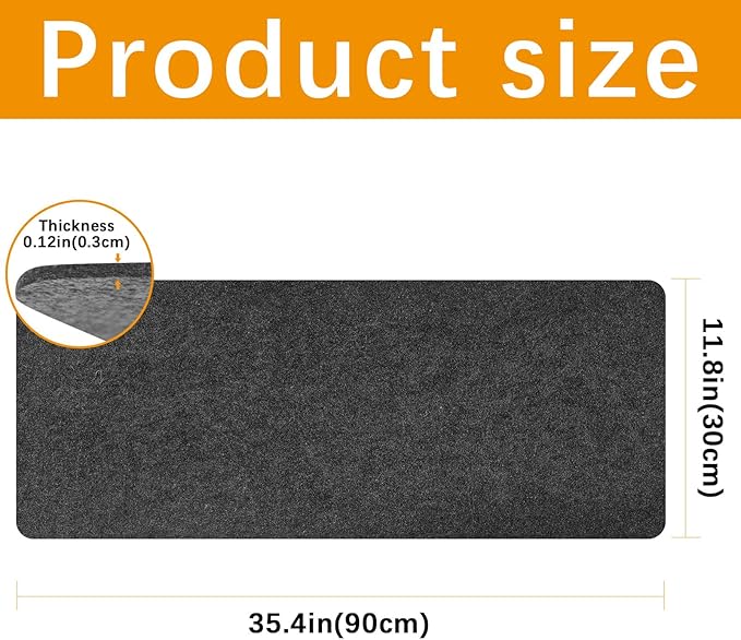 Large Felt Desk mat 36x12 inches, - Image 2