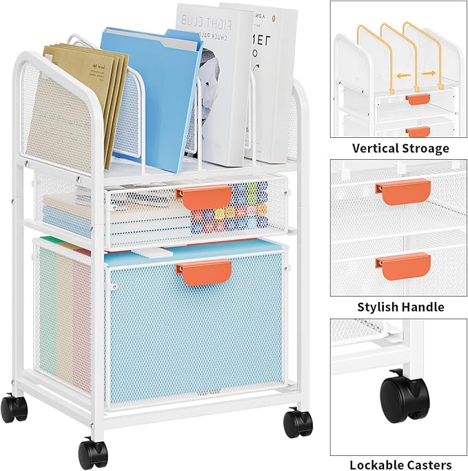 Marbrasse Rolling File Cart - Image 4