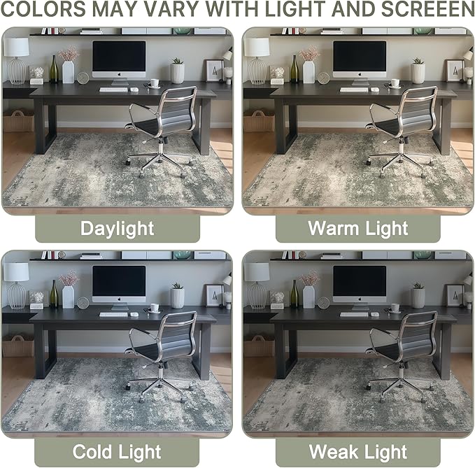 Office Chair Mat for Hardwood Tile Floor, Abstract 36"X 48" Desk Mats for - Image 6