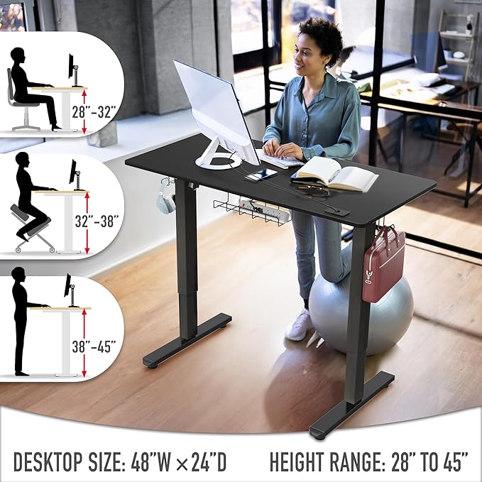 SHW 48-Inch Electric Height Adjustable Standing Desk - Image 6