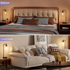 industrial touch lamps for nightstand set of 2 showing dimensions