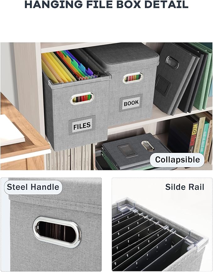 Oterri Hanging Filing File Box - Image 5