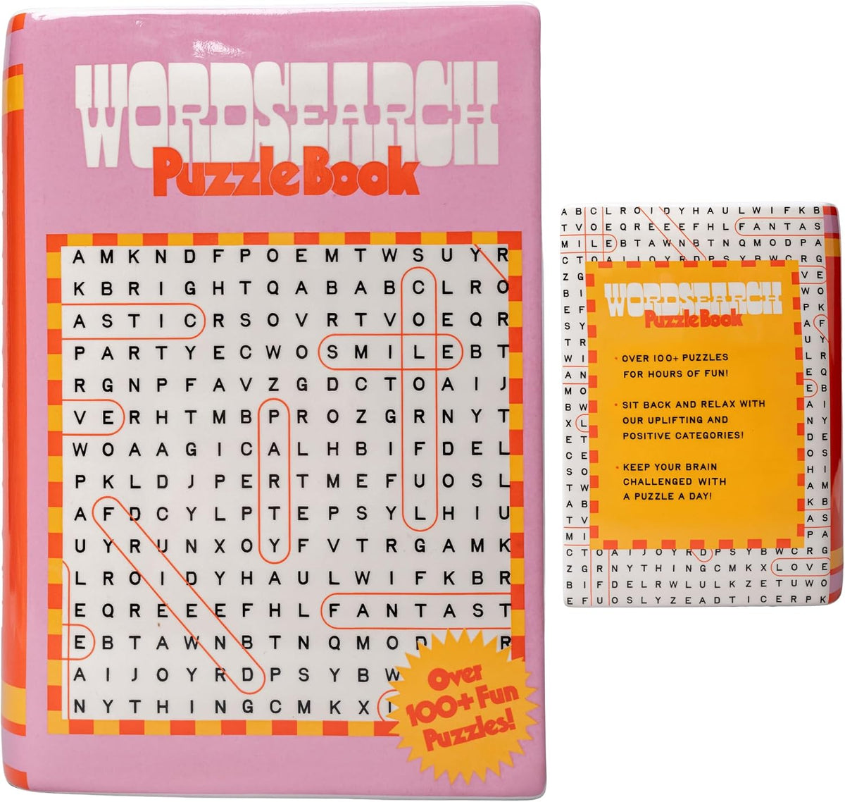 ban.do Ceramic Book-Shaped Vase, Word Search Puzzle