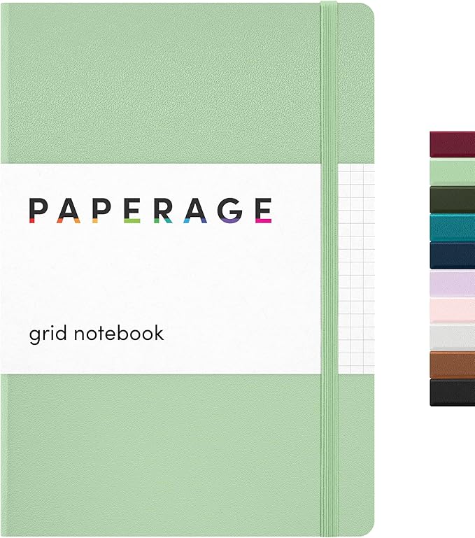 PAPERAGE Graph Paper Journal Notebook, 160 Pages, Medium 5.6 in x 8 in by PAPERAGE