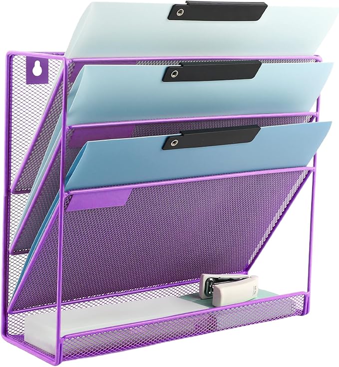 EASEPRES Desk File Organizer Mesh 4-Tier, Hanging Wall Mount Document by EASEPRES