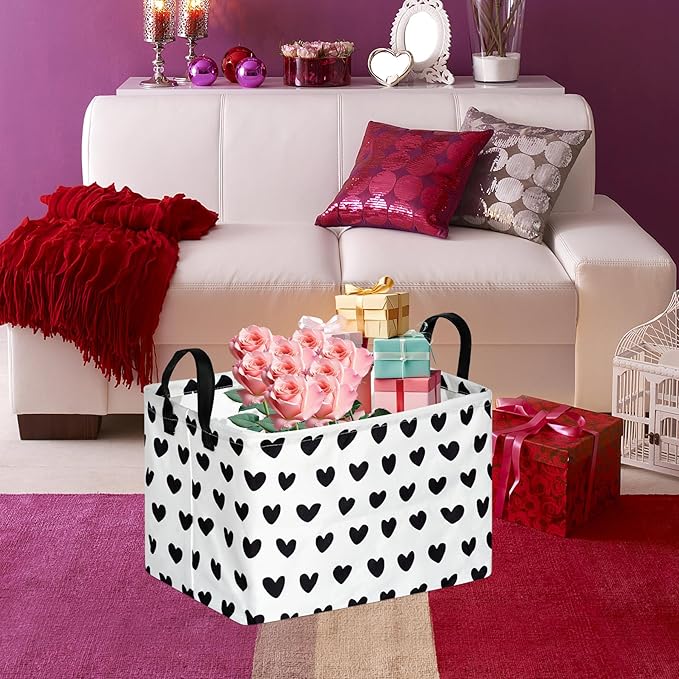FUULOXE Rectangular Valentines Basket Storage Bin - Image 3